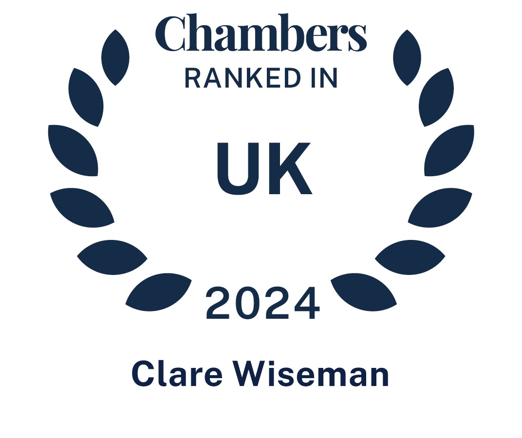 Chambers Top Ranked 2024 - Clare Wiseman